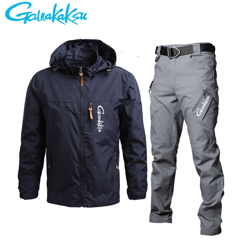 Fishing Rain Suit - Men's Waterproof Hooded Jacket and Pants