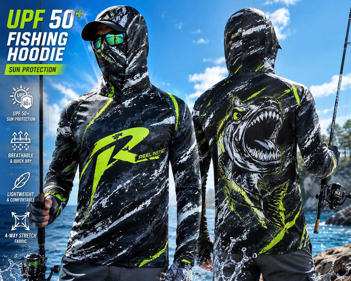 Outdoor Sun Protective Long Sl - Fishing Mask Sun Protection 评论和价格