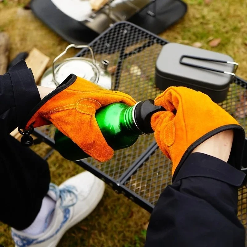 Cowhide Leather Heat Resistant - Fishing Gloves 评论和价格
