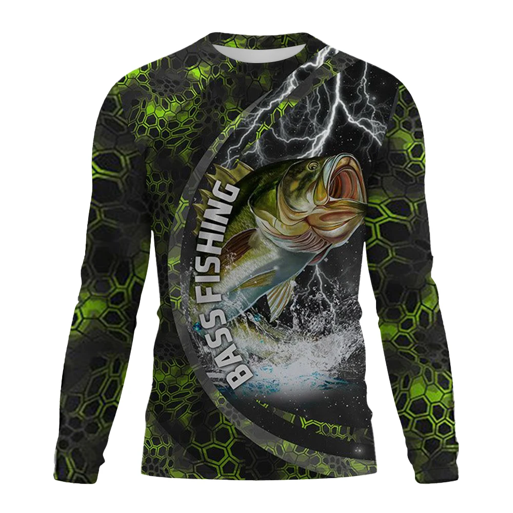 Men Bass Fishing Long Sleeve S - Fishing Shirt Uv Protection 评论和价格