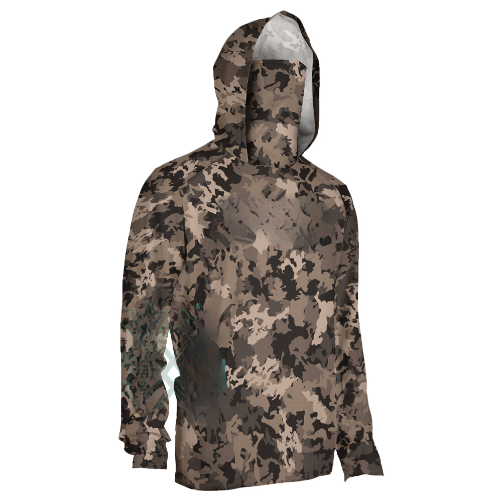 Men's Green Jungle Camouflage  - Fishing Mask Sun Protection 评论和价格
