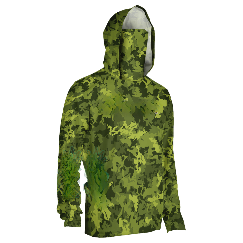 Men's Green Jungle Camouflage  - Fishing Mask Sun Protection 评论和价格